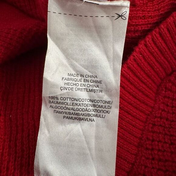 Lauren Ralph Lauren Knit Red Sweater Size 1X Cotton Blend Mock Neck - Picture 11 of 12
